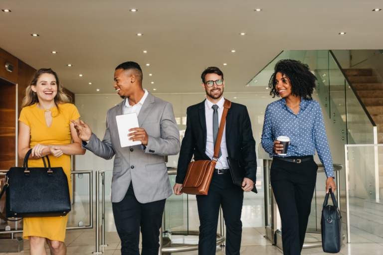 employees walking