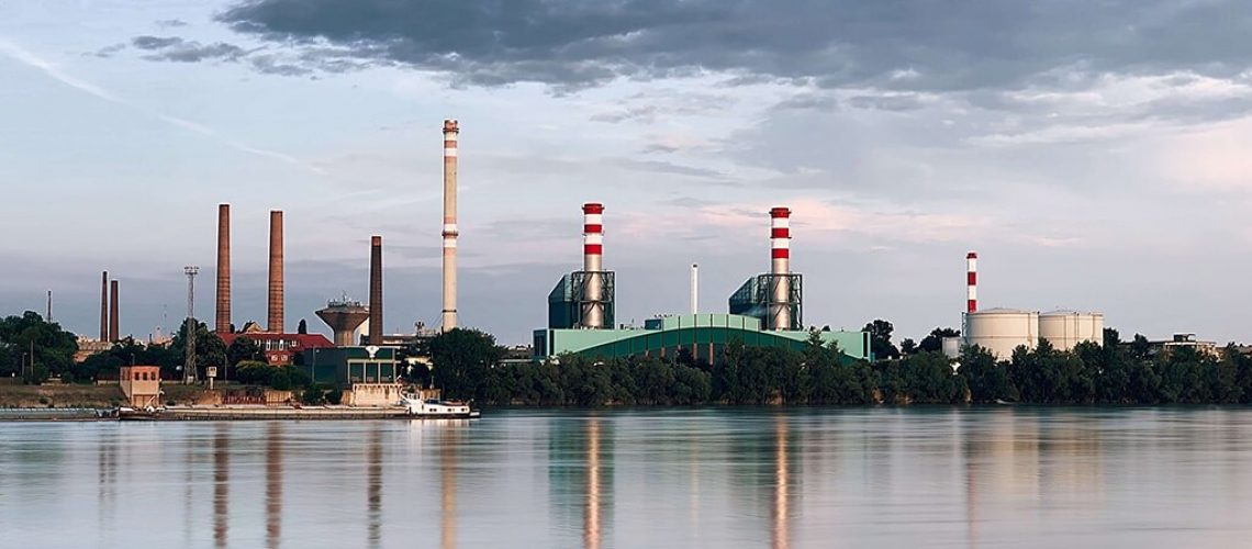 Industry Plant Located on a Body of Water